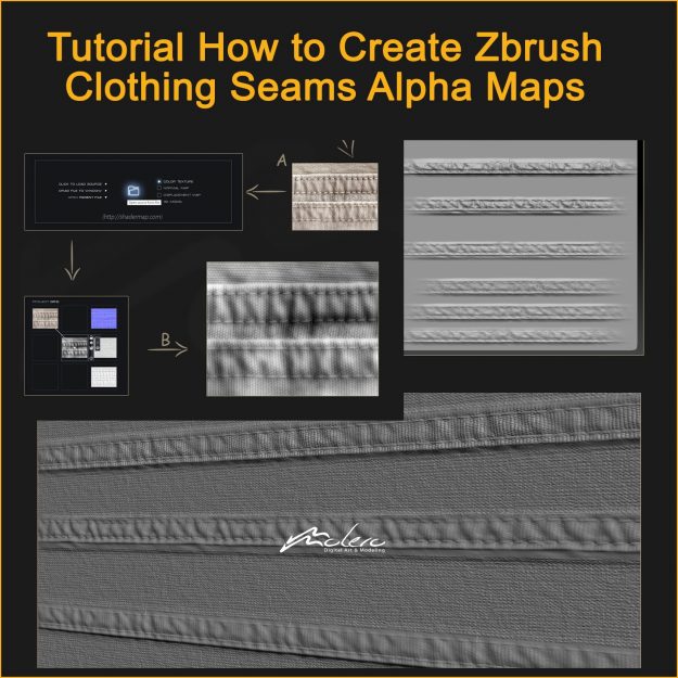 Free Tutorial How to Make ZBrush Clothing Seams Alpha Maps