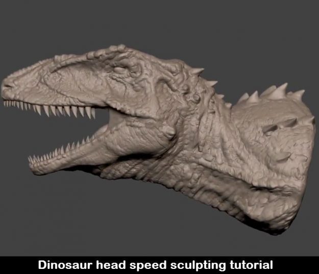 Dinosaur head speed sculpting tutorial