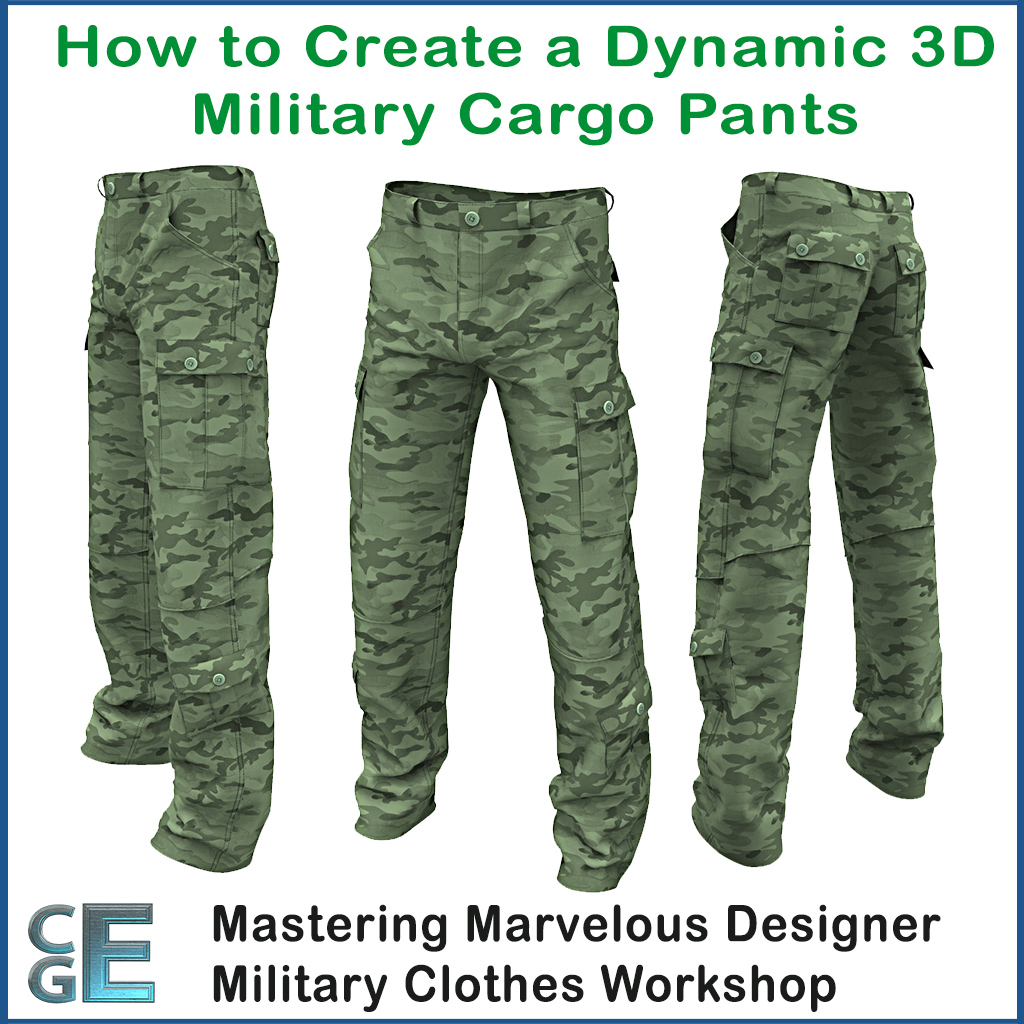 MD156 - Marvelous Designer Army Clothes Workshop - Creating 3D Military Cargo Pants