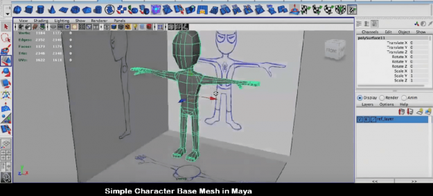 Low poly game character in Maya