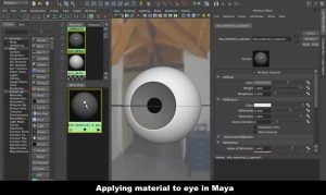 Applying materials to 3D eyes in Maya