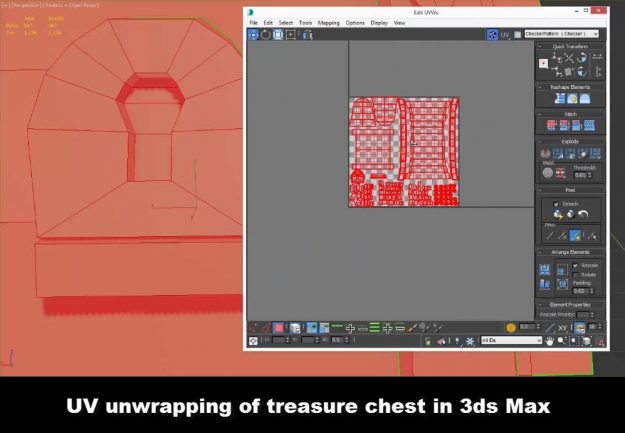 UV unwrapping of treasure chest in 3ds Max
