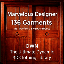 Marvelous Designer Garment Files Library of Dynamic 3D Clothing Templates Presets Patterns