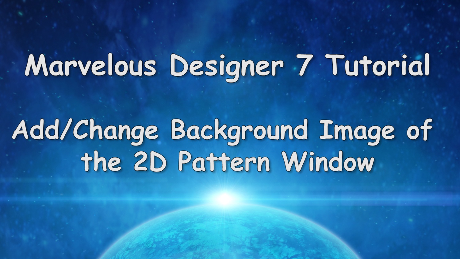 Marvelous Designer 7 Feature Tutorial Change Background Image 2D Pattern Window