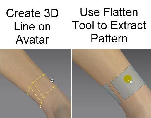 Marvelous Designer Flattening Tool Step 1 and Step 2