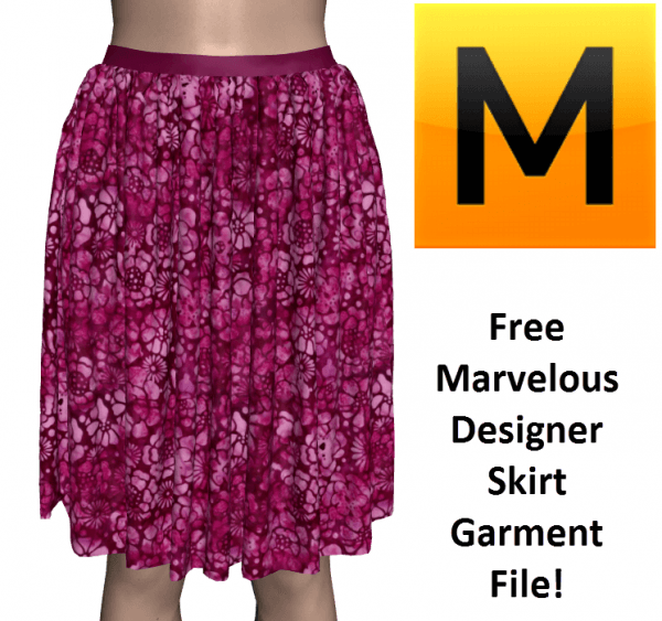 Free Marvelous Designer Skirt Garment File Template