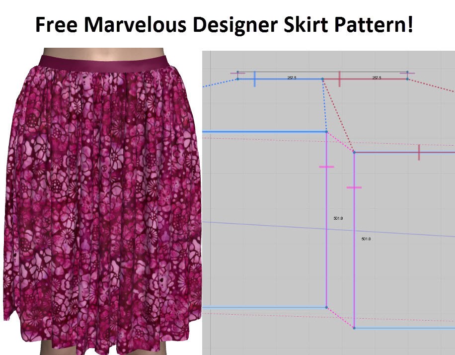 pattern skirt clo3d